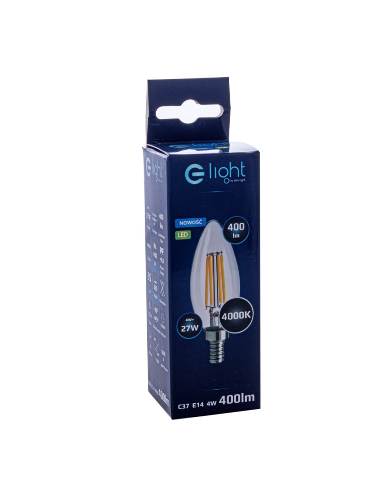 E14 230V LED bulbs - Eko-Light LED Filament Light Bulb 4W Candle E14 4000K EKZF0964. - product kolory-swiatla.pl 3