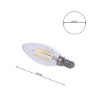 E14 230V LED bulbs - Eko-Light LED Filament Light Bulb 4W Candle E14 4000K EKZF0964. - product 6
