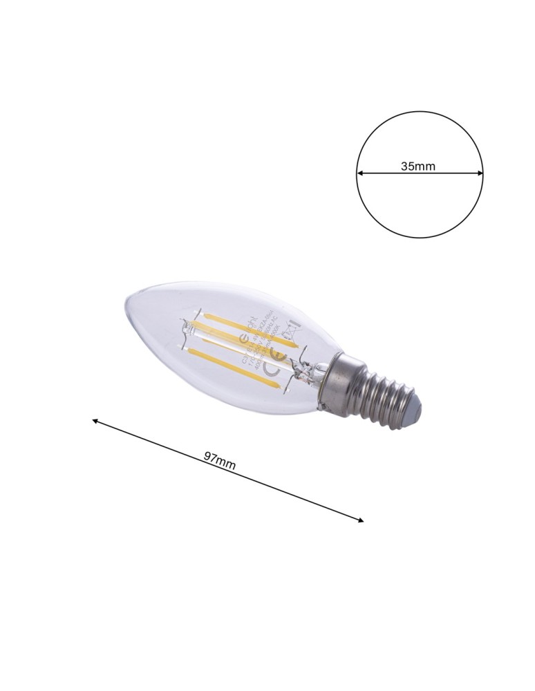 E14 230V LED bulbs - Eko-Light LED Filament Light Bulb 4W Candle E14 4000K EKZF0964. - product kolory-swiatla.pl 6