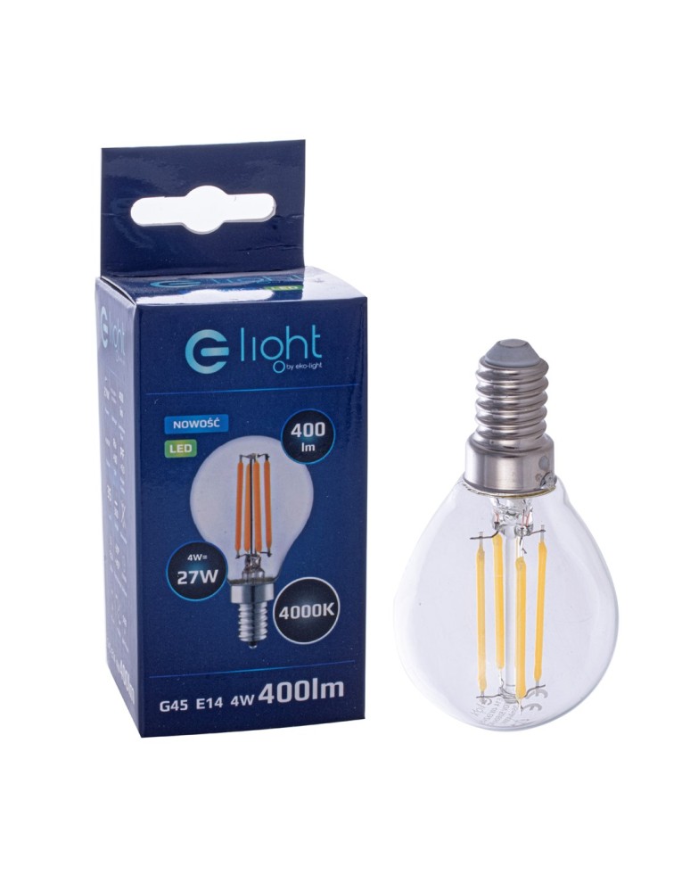 E14 230V LED bulbs - Eko-Light LED Filament Light Bulb 4W G45 E14 4000K EKZF380. - product kolory-swiatla.pl 2