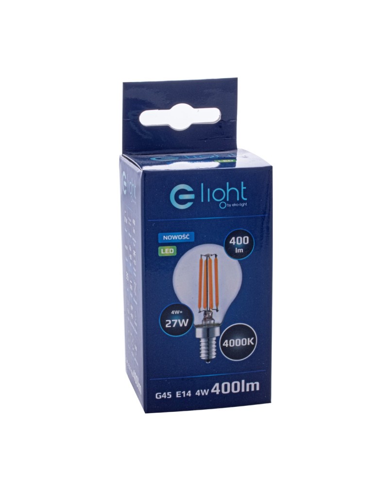 E14 230V LED bulbs - Eko-Light LED Filament Light Bulb 4W G45 E14 4000K EKZF380. - product kolory-swiatla.pl 3