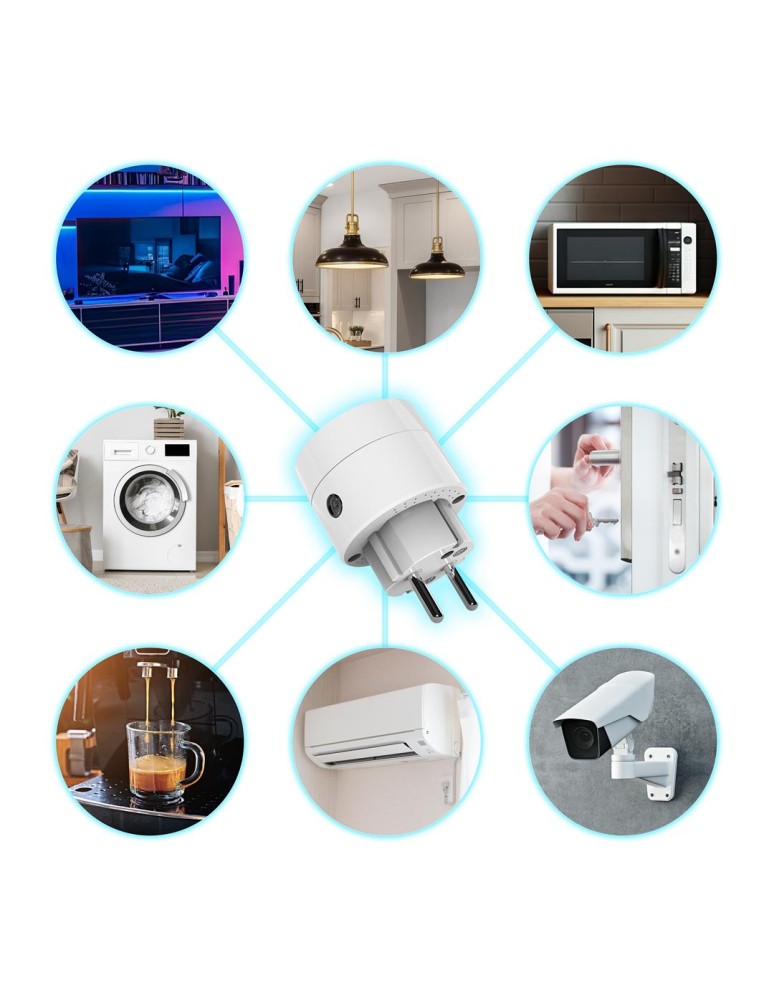 SMART extension cords and adapters - Eko-Light Tuya Smart Wi-Fi Plug Single 10A IP20 EKSM7473 - product kolory-swiatla.pl 5