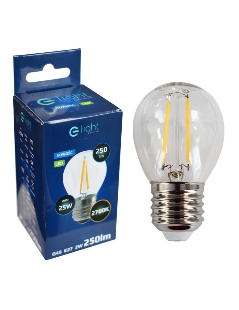 LED bulbs E27 230V - Eco-Light LED Filament Bulb 2W E27 G45 2700K EKZF1074 - product kolory-swiatla.pl 4