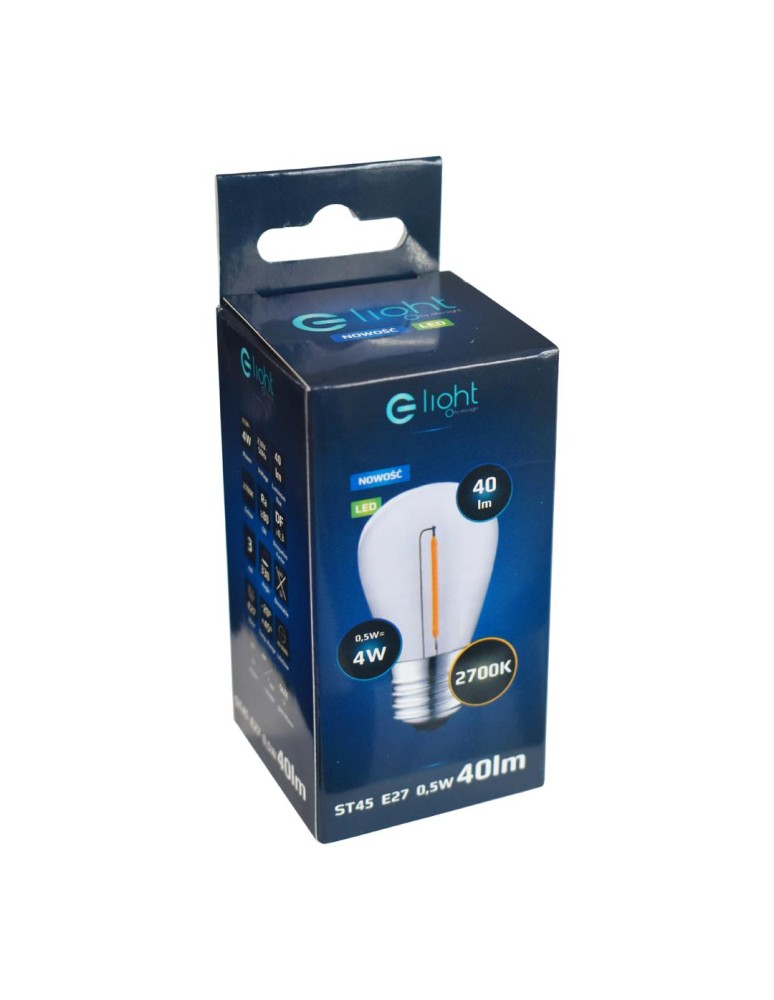 LED bulbs E27 230V - Eco-Light LED Filament Bulb 0.5W ST45 E27 2700K EKZF8123 - product kolory-swiatla.pl 2