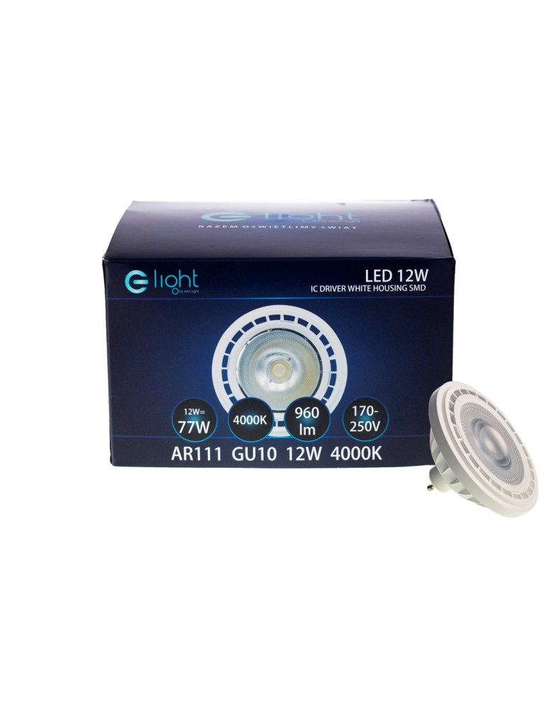 Eko-Light ŻARÓWKA AR111 - 12W GU10 4000K / Biała AR8043 Eko-Light ŻARÓWKA AR111 - 12W GU10 4000K / Biała AR8043