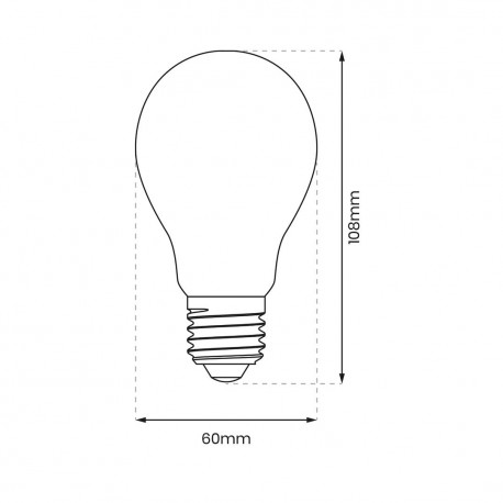 Eko-Light Żarówka Filamentowa LED 8W A60 E27 2700K EKZF8012