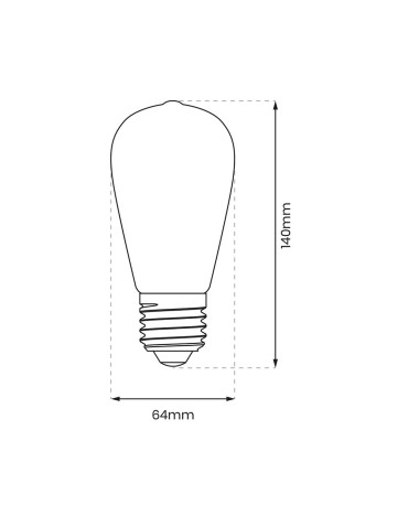 Eco-Light LED Filament Bulb 6W ST64 E27 2700K Amber EKZF8017. - product 2