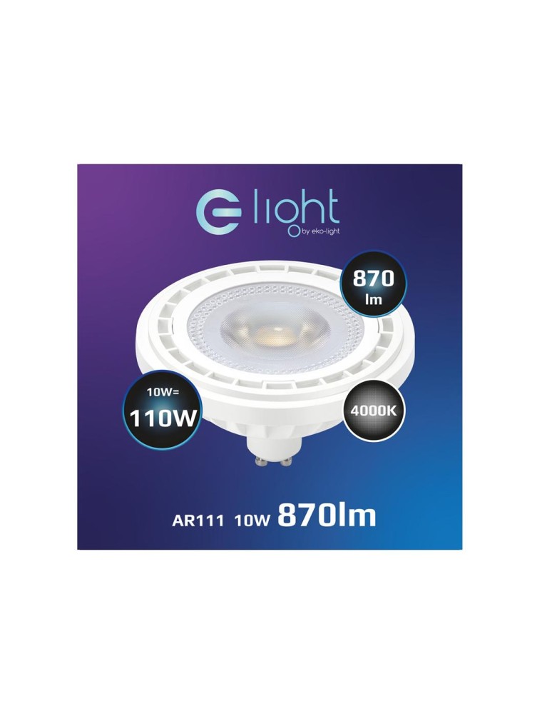 LED ES111 GU10 230V bulbs - Eco-Light LED bulb 10W AR111 GU10 4000K/White AR8039. - product kolory-swiatla.pl 2