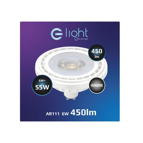 Eko-Light Żarówka LED 6W AR111 GU10 4000K/ Biały AR8036