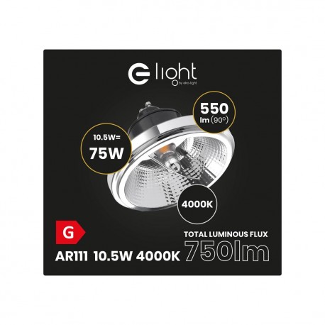 Eko-Light ŻARÓWKA AR111 - 10,5W GU10 4000K/ Czarny z odbłyśnikiem AR8617