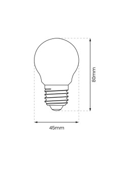 Eko-Light LED Filament Light Bulb 5W E27 G45 4000K EKZF8963 - product 2