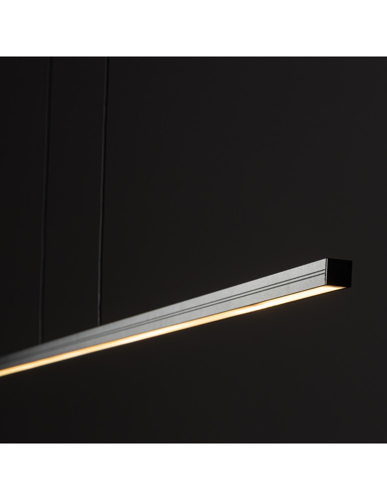 Pendant lamps over desk - Nowodvorski BAR LED M Ceiling Pendant Max power 24W LED 3000K Black 10364 - product kolory-swiatla.pl 5