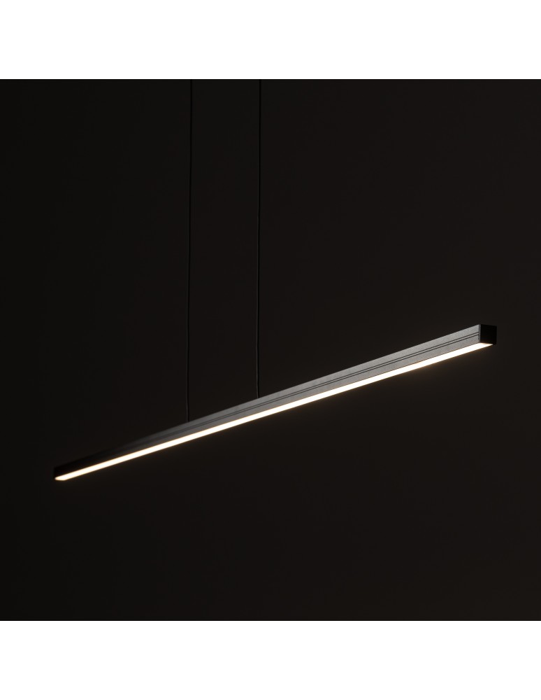 Pendant lamps over desk - Nowodvorski BAR LED M Ceiling Pendant Max power 24W LED 3000K Black 10364 - product kolory-swiatla.pl 6