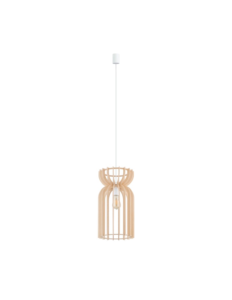 Wooden pendant lamps - Nowodvorski KYMI A Ceiling Pendant Max power 60W E27 Natural wood 10570 - product kolory-swiatla.pl 1