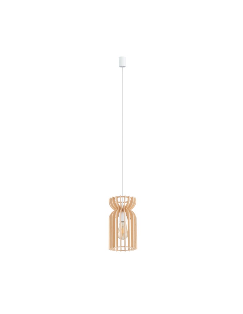 Wooden pendant lamps - Nowodvorski KYMI B Max power 60W E27 Natural wood 10571 - product kolory-swiatla.pl 1