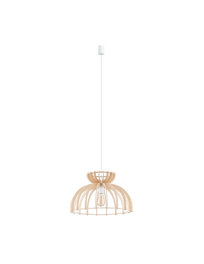 Wooden pendant lamps - Nowodvorski KYMI C Ceiling Pendant Max power 60W E27 Natural wood 10572 - product kolory-swiatla.pl 1