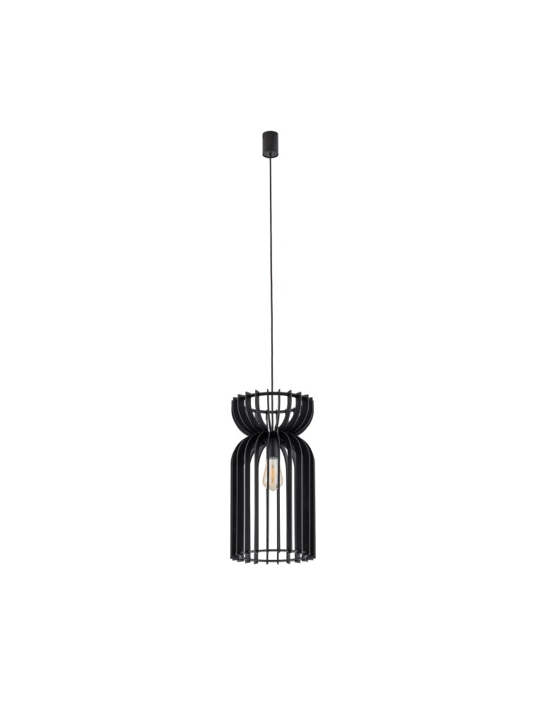 Wooden pendant lamps - Nowodvorski KYMI A Suspended Ceiling Max power 60W E27 Black 10573 - product kolory-swiatla.pl 1