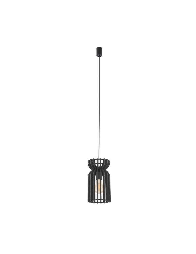 Wooden pendant lamps - Nowodvorski KYMI B Suspended Ceiling Max power 60W E27 Black 10574 - product kolory-swiatla.pl 1