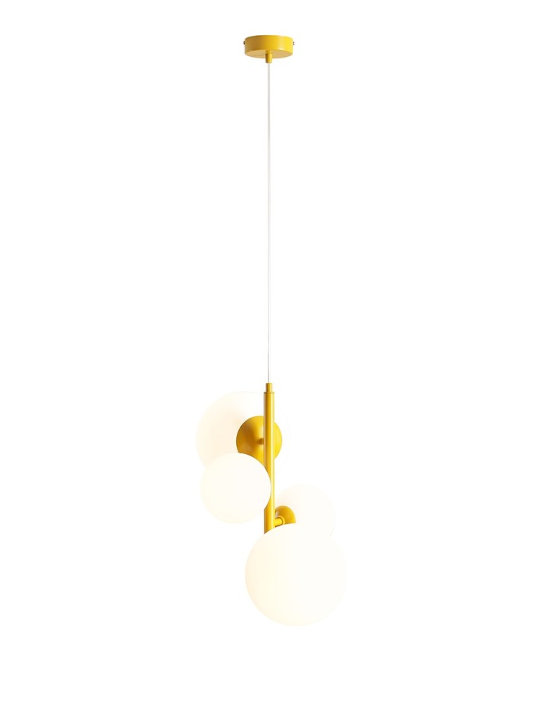 Yellow pendant lamps - Aldex Bloom 4 Mustard Pendant Lamp 2 x max 10W LED / 2 x max 15W LED (1091L14). - product kolory-swiatla.pl 1