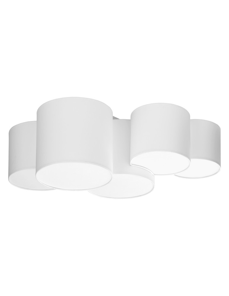 Ceiling lamps with lampshade - TK Lighting MONA WHITE SUSPENSION LAMP 5 PL 3443 - product kolory-swiatla.pl 1