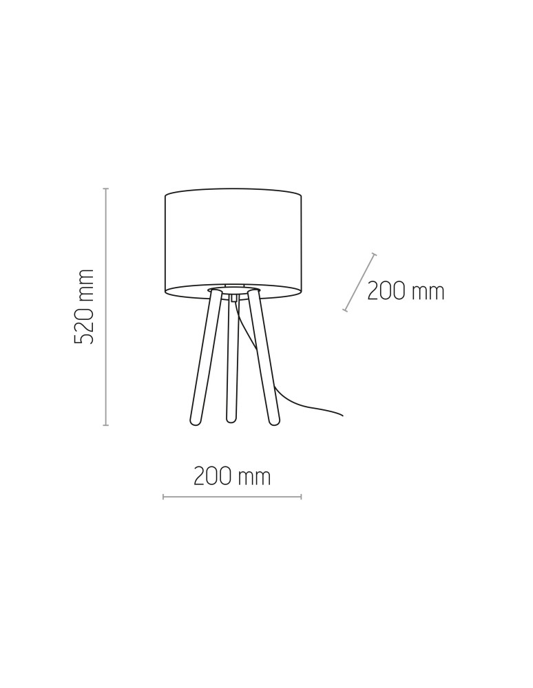 Tripod table lamps - TK Lighting TOKYO NIGHT LAMP 1 FLOOR pine/black 5297 - product kolory-swiatla.pl 3
