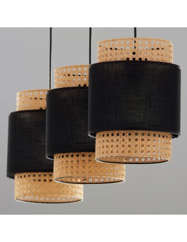 TK Lighting BOHO BLACK Pendant LIGHT 3-LED LAMP 6541 - product 2