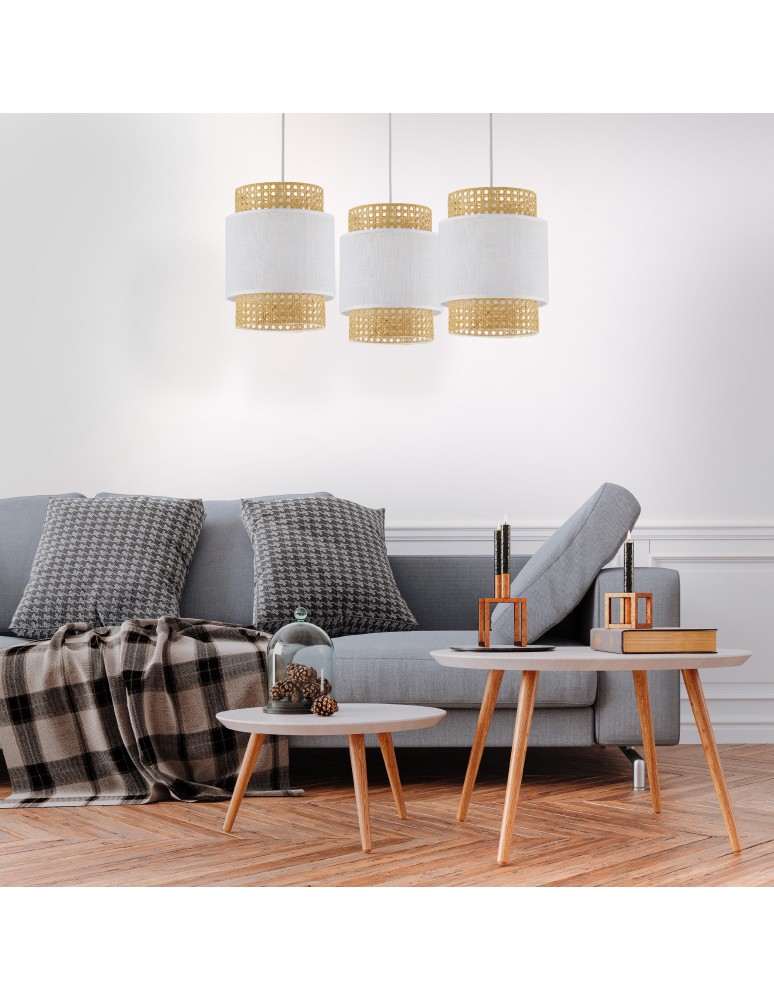 Boho pendant lamps - TK Lighting BOHO WHITE pendant lamp 3 LIGHT 6537 - product kolory-swiatla.pl 4