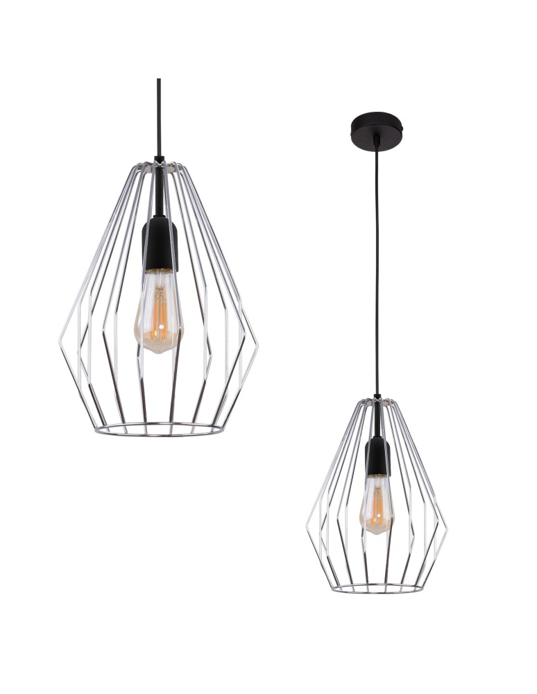 Wire pendant lamps - TK Lighting BRYLANT BLACK/CHROME PENDING LAMP 1 FLOOR 799 - product kolory-swiatla.pl 1