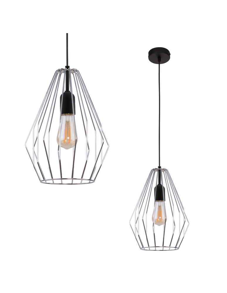 Wire pendant lamps - TK Lighting BRYLANT BLACK/CHROME PENDING LAMP 1 FLOOR 799 - product kolory-swiatla.pl 2