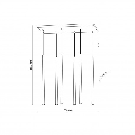 TK Lighting PIANO WHITE LAMPA WISZĄCA 6 PŁ 6428