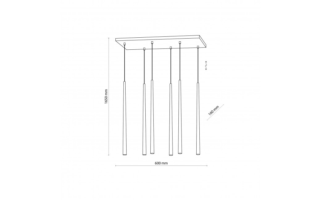 TK Lighting PIANO WHITE LAMPA WISZĄCA 6 PŁ 6428