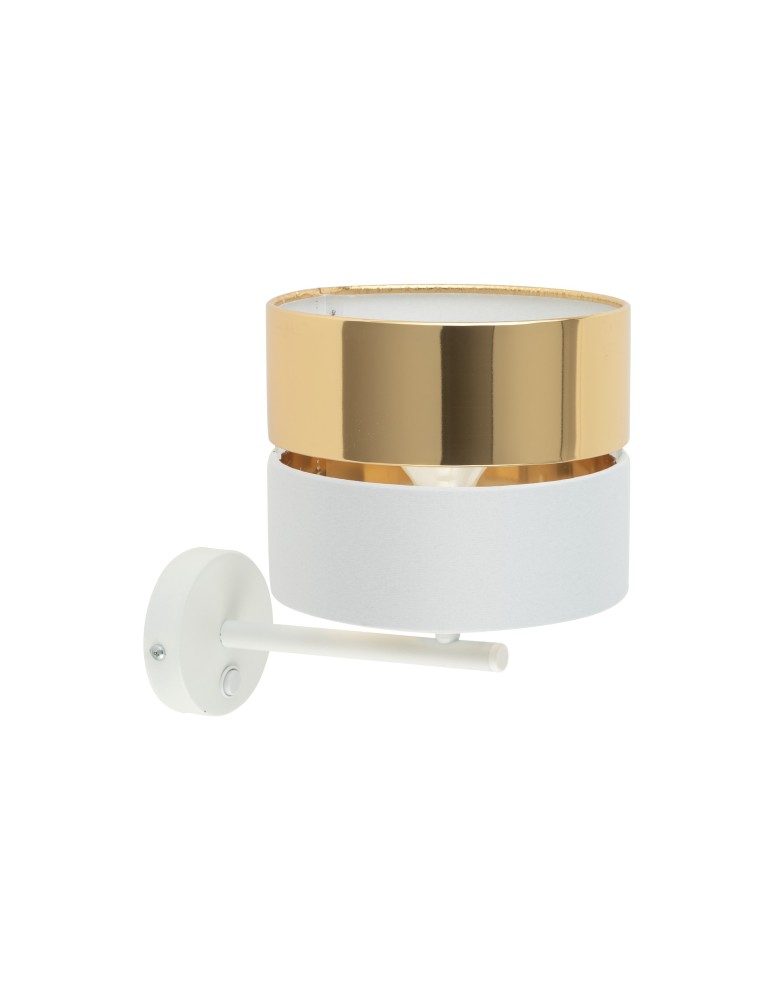 Wall lamps with lampshade - TK Lighting HILTON WHITE/GOLD SHINKIT 1 FL 4770 - product kolory-swiatla.pl 3