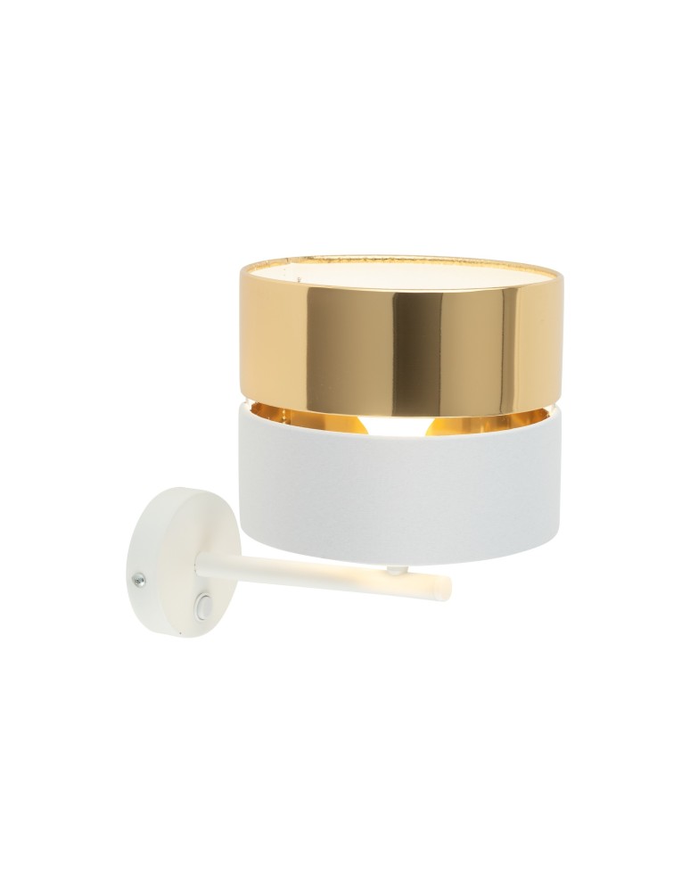 Wall lamps with lampshade - TK Lighting HILTON WHITE/GOLD SHINKIT 1 FL 4770 - product kolory-swiatla.pl 4