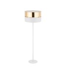 Floor lamps with lampshade - TK Lighting HILTON WHITE/GOLD FLOOR LAMP 1 FLOOR 5074 - product 1