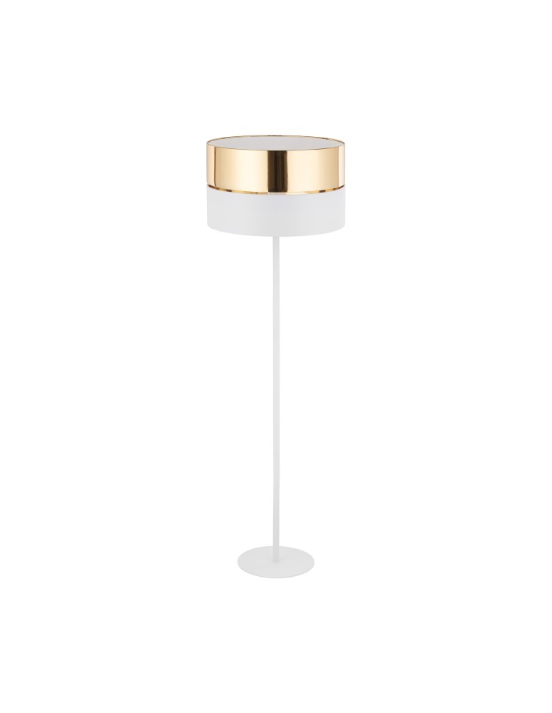 Floor lamps with lampshade - TK Lighting HILTON WHITE/GOLD FLOOR LAMP 1 FLOOR 5074 - product kolory-swiatla.pl 1