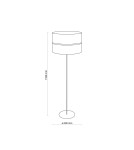 Floor lamps with lampshade - TK Lighting HILTON WHITE/GOLD FLOOR LAMP 1 FLOOR 5074 - product 2