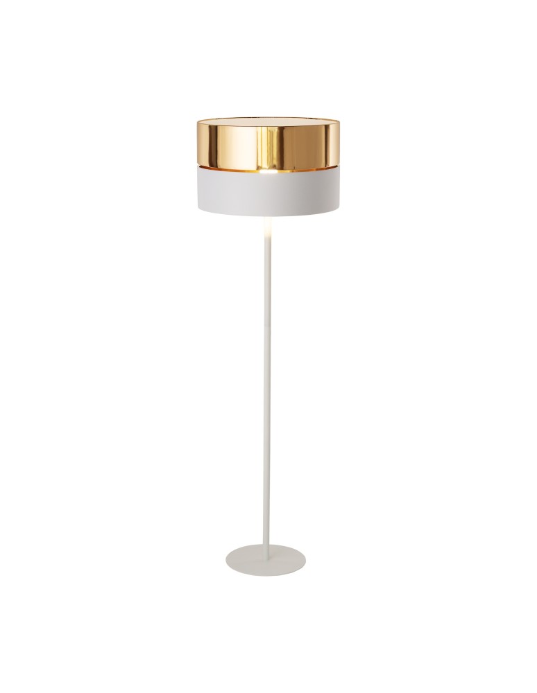 Floor lamps with lampshade - TK Lighting HILTON WHITE/GOLD FLOOR LAMP 1 FLOOR 5074 - product kolory-swiatla.pl 3