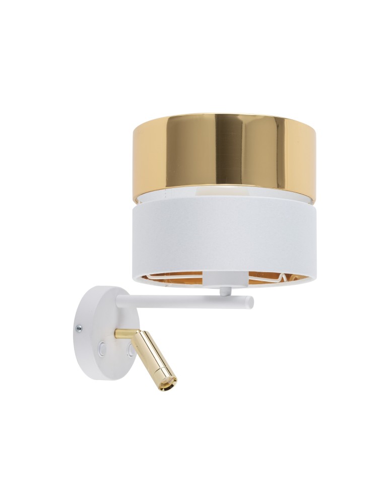 Wall lamps for bedrooms - TK Lighting HILTON WHITE/GOLD WALL LIGHT 2 LIGHT E27 + G9 5361 - product kolory-swiatla.pl 1