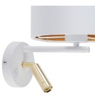 Wall lamps for bedrooms - TK Lighting HILTON WHITE/GOLD WALL LIGHT 2 LIGHT E27 + G9 5361 - product 2