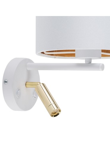 TK Lighting HILTON WHITE/GOLD WALL LIGHT 2 LIGHT E27 + G9 5361 - product 2