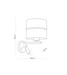 Wall lamps for bedrooms - TK Lighting HILTON WHITE/GOLD WALL LIGHT 2 LIGHT E27 + G9 5361 - product 3