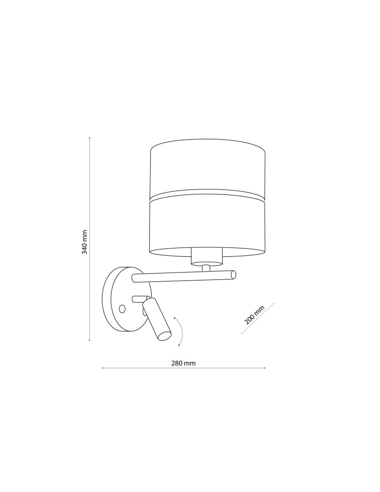 Wall lamps for bedrooms - TK Lighting HILTON WHITE/GOLD WALL LIGHT 2 LIGHT E27 + G9 5361 - product kolory-swiatla.pl 3