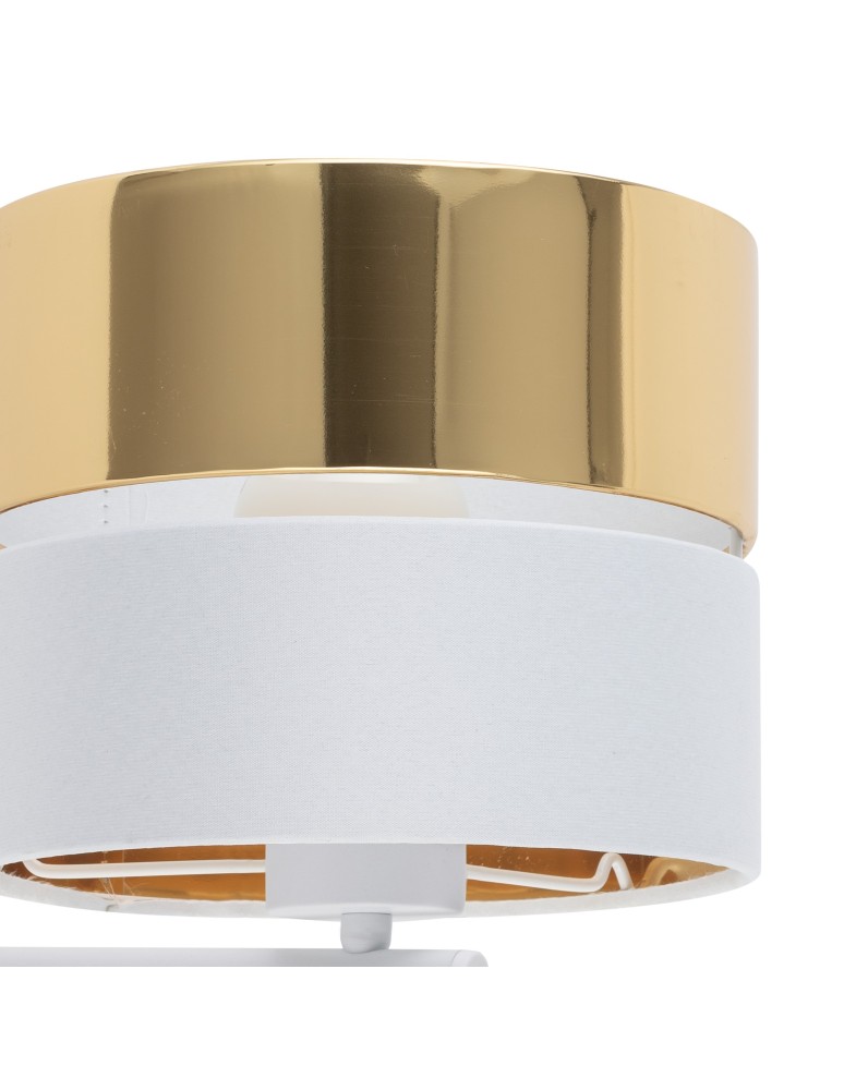 Wall lamps for bedrooms - TK Lighting HILTON WHITE/GOLD WALL LIGHT 2 LIGHT E27 + G9 5361 - product kolory-swiatla.pl 4