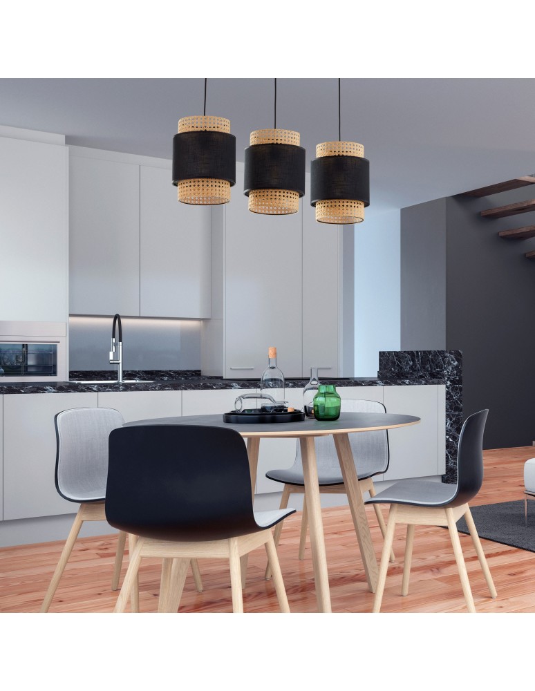 Boho pendant lamps - TK Lighting BOHO BLACK Pendant LIGHT 3-LED LAMP 6541 - product kolory-swiatla.pl 4