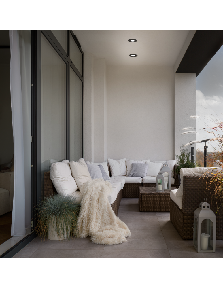 Flush-mounted outdoor lights - Azzardo ROMOLO R IP65 BK Outdoor Flush Mounted Terrace AZ5390 - product kolory-swiatla.pl 2