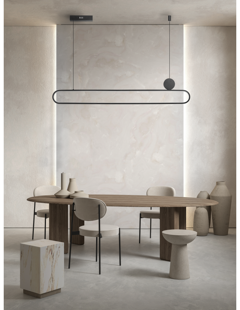 Pendant lamps over the island - Azzardo NICODEMO PENDANT CCT DIMM BK + REMOTE CONTROL Pendant with Remote Control Functions Dimming and Light Color Change AZ545 - product kolory-swiatla.pl 2