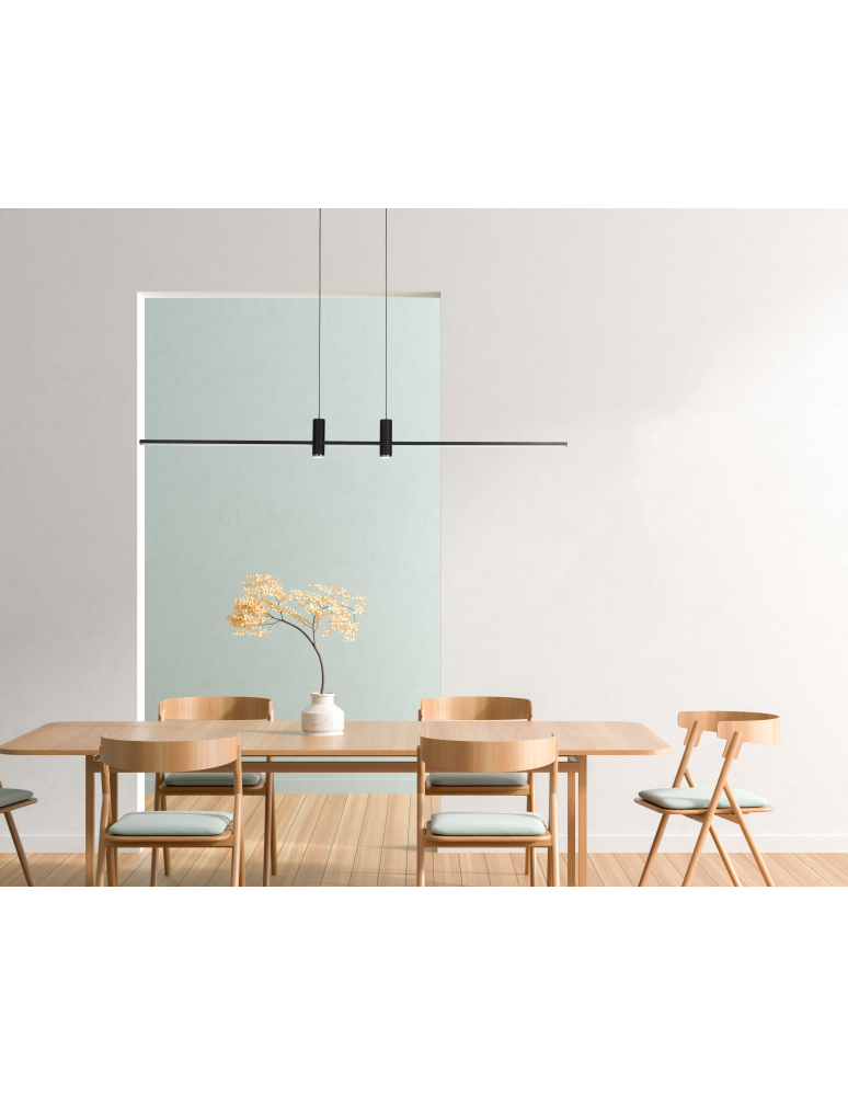 Pendant lamps over desk - Azzardo GERARDO PENDANT CCT DIMM BK + REMOTE CONTROL Pendant with Remote Control Functions Dimming and Light Color Change AZ5447 - product kolory-swiatla.pl 2