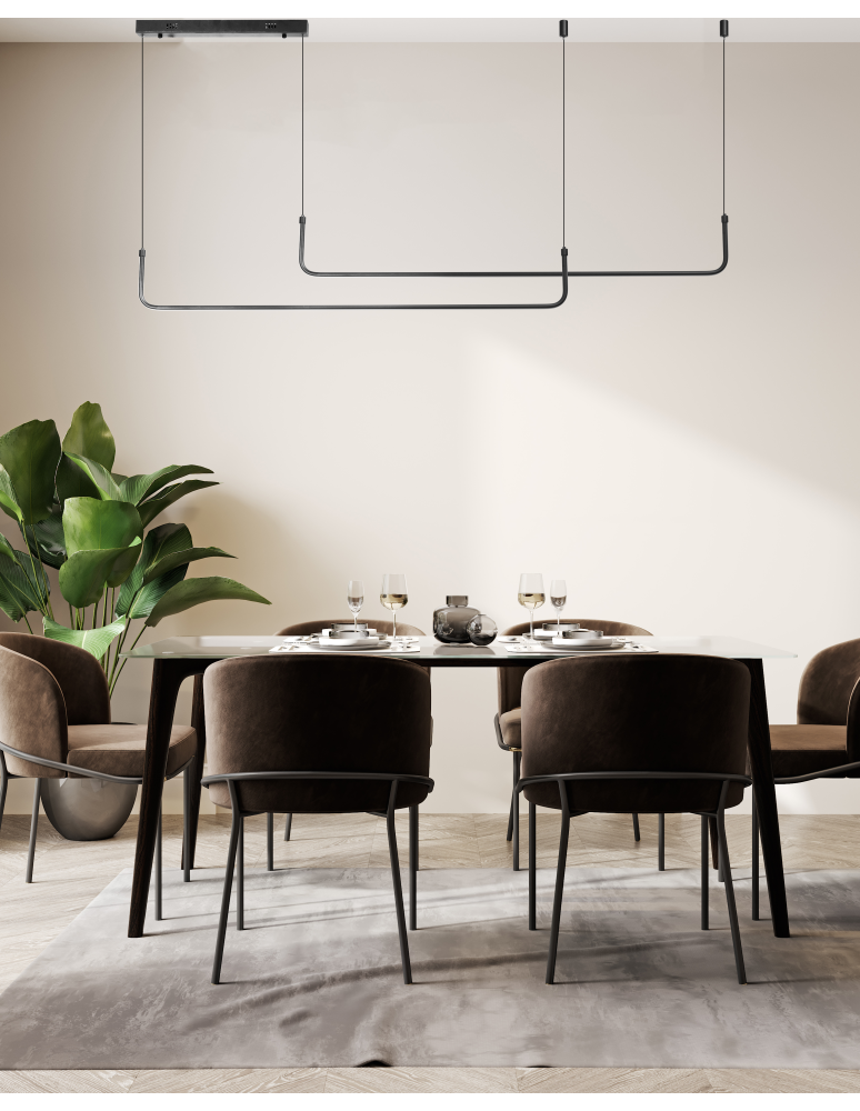 Pendant lamps over the island - Azzardo MARIO PENDANT 2 CCT DIMM BK + REMOTE CONTROL Pendant with Remote Control Functions Dimming and Light Color Change AZ5446 - product kolory-swiatla.pl 2