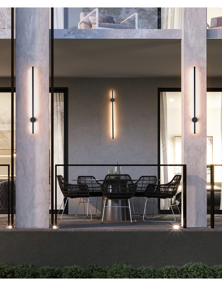 Outdoor wall lamps - Azzardo GUIDO WALL IP54 3000K BK Outdoor wall lamp AZ5339. - product kolory-swiatla.pl 2