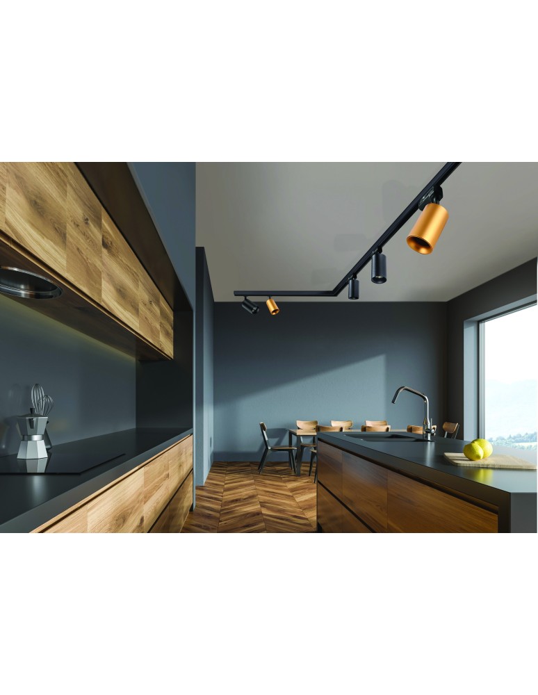 Lamps for 3-phase busbars - Azzardo EIGER TRACK 3LINE GU10 GO Tri-circuit Busbar Lamp 3F AZ5238 - product kolory-swiatla.pl 2